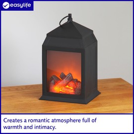 Dancing Flame Lantern | Black | H27xW16xD14cm | easylife lifestyle solutions