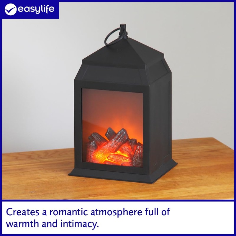 Dancing Flame Lantern | Black | H27xW16xD14cm | easylife lifestyle