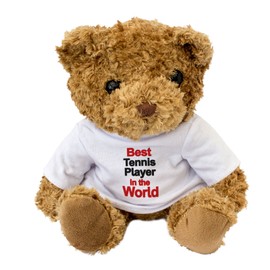 NEW - BEST TENNIS PLAYER IN THE WORLD - Teddy Bear - Cute Soft Cuddly - Award Gift Present Birthday Xmas