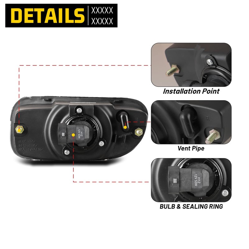 AUTOFREE Fog Lights for JEEP Grand Cherokee 1999-2003 with Bulbs