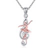 AXOMY Music Note Necklace 925 Sterling Silver Ballerina Necklace Music