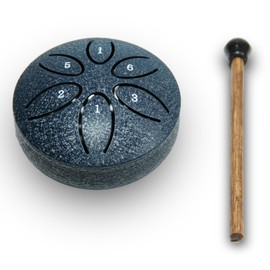 ANINIUCN Mini Steel Tongue Drum Kit – 3-Inch 6-Note Handpan for Sound Healing, Meditation, and Yoga – Ideal for Beginners and Relaxation (Navy)