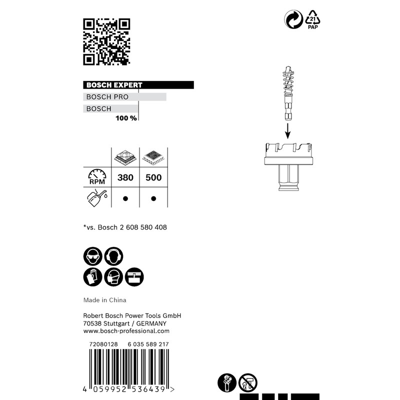 Bosch 1x EXPERT Sheet Metal Hole Saw For Power Change
