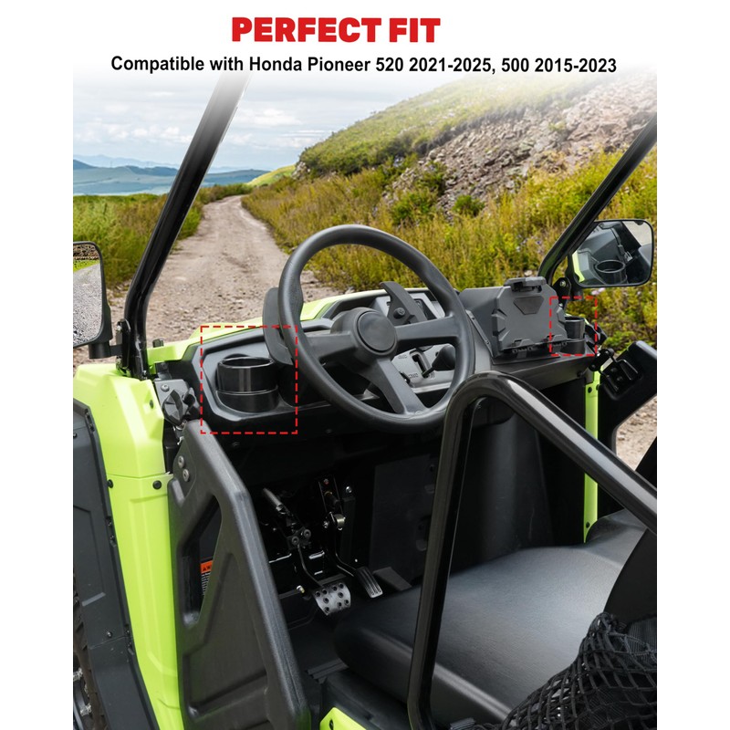 POKIAUTO UTV Dash Cup Holder Compatible with Honda Pioneer 520