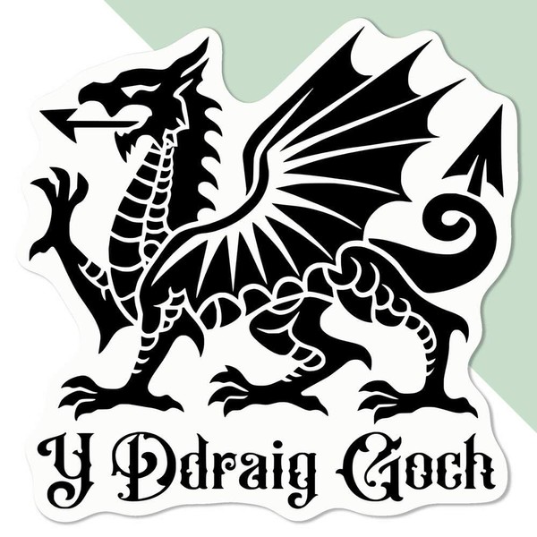 Medium 100mm 'Welsh Dragon' Permanent Sticker Decal for Cars/Windows/Bins/Walls etc