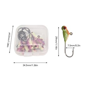 Topyond 50PCS Ice Fishing Jigs Metal Lures, Ice Fishing Lures Micro Jig Head Hook Set, Portable and Professional for Ice Fishing Lures for Panfish Crappie, Walleye Perch