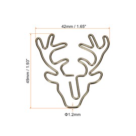 sourcing map Paper Clamp Deer Animal Shaped Cute Decorative Fun Clips Bookmark with Box 1.9 Inch Bronze Tone for Organising Office Home Pack of 20