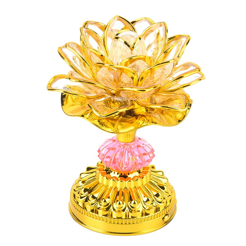 LED Multicolor Buddhist Lotus Lamp with 13 Different Buddhist Songs