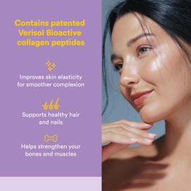 Natural Factors Total Body Collagen, Bioactive Peptides Powder for Healthy Skin, Hair & Joints, Pomegranate, 500 g