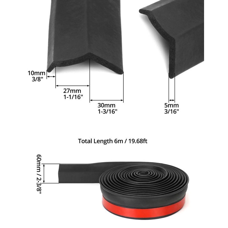 QWORK 20 Ft Rubber Universal Garage Door Bottom Seal -