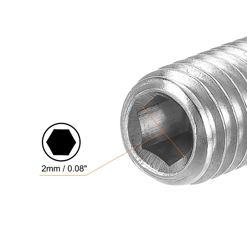 sourcing map Ball Point Set Screws, M4 x 6mm 304