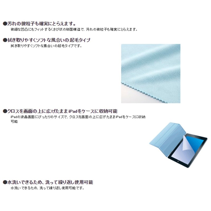 エレコム(ELECOM) ELECOM スマートフォン・タブレット用クリーナー クロス ブルー P-KCT1523BU
