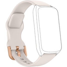 Amzhero Fitness Tracker band 16MM for D26，Soft Silicone Replacement Sport Accessory Strap Wristband starlight