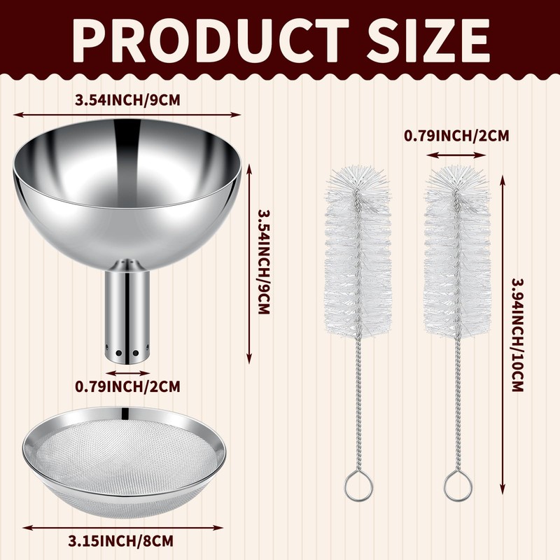 Potchen 4 Pcs Wine Aerator Shower Funnel with Mesh Sediment