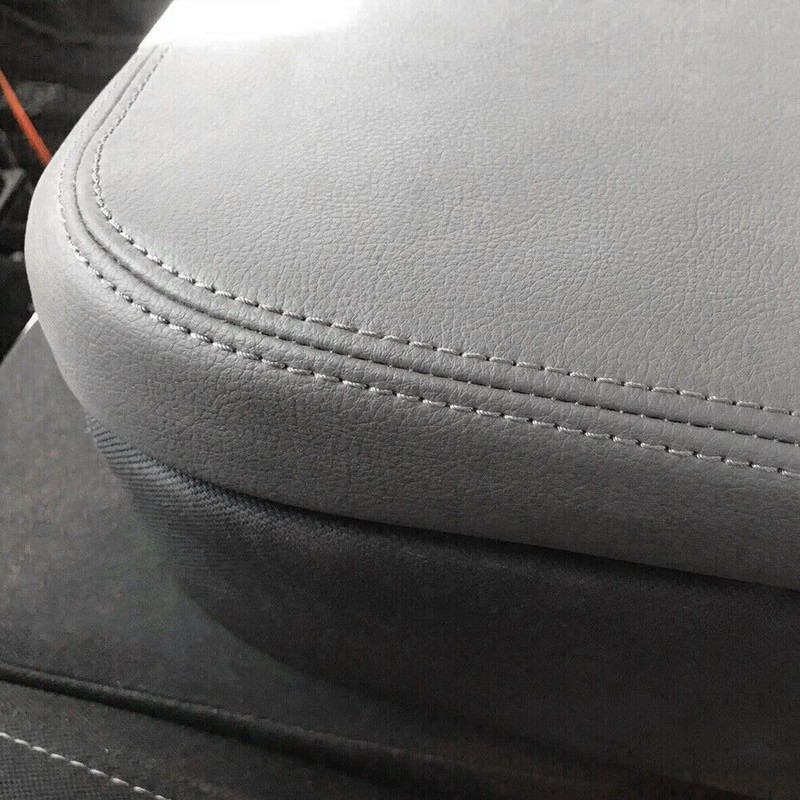 YUOQDKE Leather Center Console Lid Armrest Cover Gray for Dodge