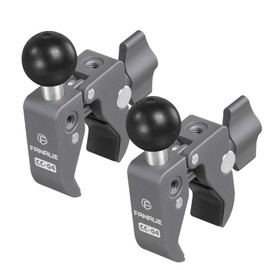 FANAUE 2 Pack Aluminum Alloy Handlebar Clamp Mount Base with 1'' Ball for Rails 0.5" to 2.0" in Diameter, Compatible with RAM Mounts B Size Double Socket Arm & Bike Motorcycle Phone Mount Holder
