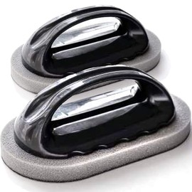 Kona Nano Scrub Pads with Handle - Reusable Emory Sponge Cast Iron & Metal Cleaning Tool - Perfectly Cleans BBQ Grills, Griddles, Smokers, Glass - Removes Rust (Set of 2)