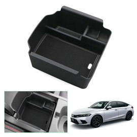 [GAFAT] HONDA Honda Civic FL Type 11th Generation 2021-Present CIVIC MT Car Storage Box Storage Box Interior Parts Center Console Box External Console Box Coin Storage Accessory Case Non-slip (Black)