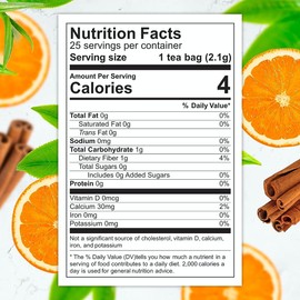 Total Tea SIimming Detox Tea Caffeine Free - 25 Day Detox - Herbal Tea with Chamomile, Hibiscus Tea & Ginger Root for Colon Cleanse – Natural Citrus & Cinnamon Herbal Tea for Digestive Health