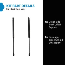 TRQ TRQ Driver & Passenger Side Trunk Lid Lift Support Shock Strut Set Compatible with 2005-2010 Scion tC