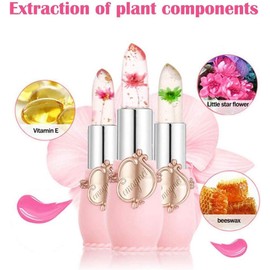 B?lsamo Labial Jelly Flower, 6PCS Crystal Clear Lipstick Set B?lsamos Labiales Hidratantes de Larga Duraci?n que Cambian de Color con la Temperatura