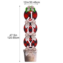 Christmas JOY Yard Sign with Stakes Xmas Holiday Garden Lawn Signs Giant Christmas Ornaments Garden Stakes Patio Decor for Outdoors Holiday Yard Lawn Outdoor Decorations Party Supplies, 47.5 x 12 Inch