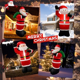kegemor Inflatable Christmas Yard Decorations Santa Claus 8ft for Outdoor Giant Tall Blow Up Santa Clause with LED Light Build-in for Indoor Outside Party Holiday Garden Lawn