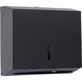 Vellora Paper Towel Dispenser - Anti-Fingerprint Coating, Enhanced Quality Stainless Steel, Wall-Mounted for Commercial Bathrooms - Holds 290 C-Fold or 380 Multi-Fold Paper Towels - Black