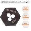 sourcing map Hex Threading Die M1.6 x 0.35 Metric Thread