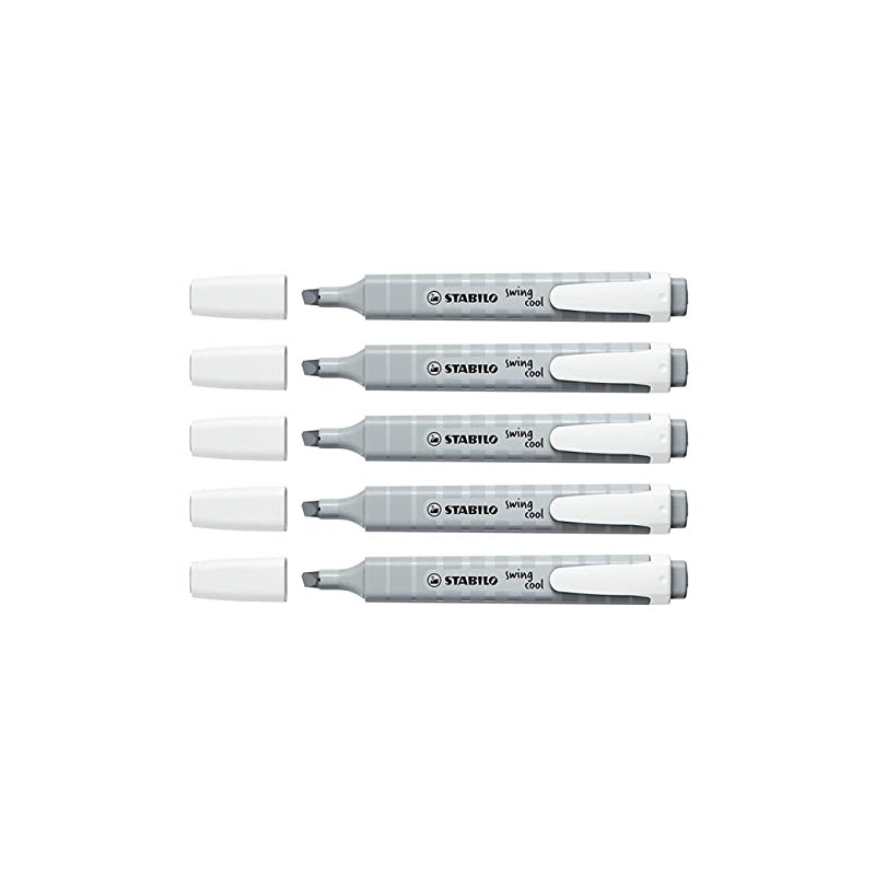 STABILO Swing Cool Highlighters Pastel Bevel Tip Silk Grey Pack