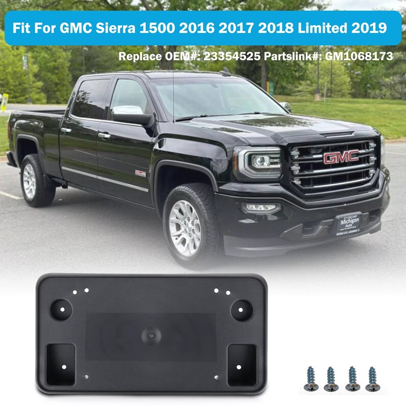 Front License Plate Frame for GMC Sierra 1500 2016 2017