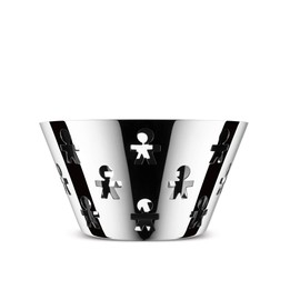 Alessi Girotondo Fruit Bowl with Openwork Rim Stainless Steel