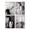 Modern Black and White Floral Set of 4 Prints (Not