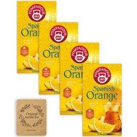 Pompadour Fruit Tea Spanish Orange (20 TB) x 4 Boxes + Original Herbal Tea Sample Included