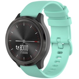 MH MOIHSING Bands for Garmin Venu,Venu Sq,Vivoactive 3,Vivoactive 3 Music,Vivomove Luxe,Vivomove Style, Vivomove HR Watch Band, 20mm Adjustable Elastic Replacement Strap for Forerunner 645/245 Music (Cyan)