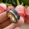 TUTISS 8mm Black Gold Tungsten Rings for Men Women Fashion