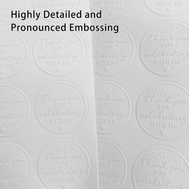 100 x Thank You Birthday Stickers Thanks For Celebrating With Me Labels Embossed Stickers Birthday Stickers Package Favor Stickers Birthday Raised Sticker Thank you Favor Tag (With Me)