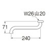 SANEI BA10J-61X2-16 Flexible Pipe Length 9.4 inches (240 mm) Pipe