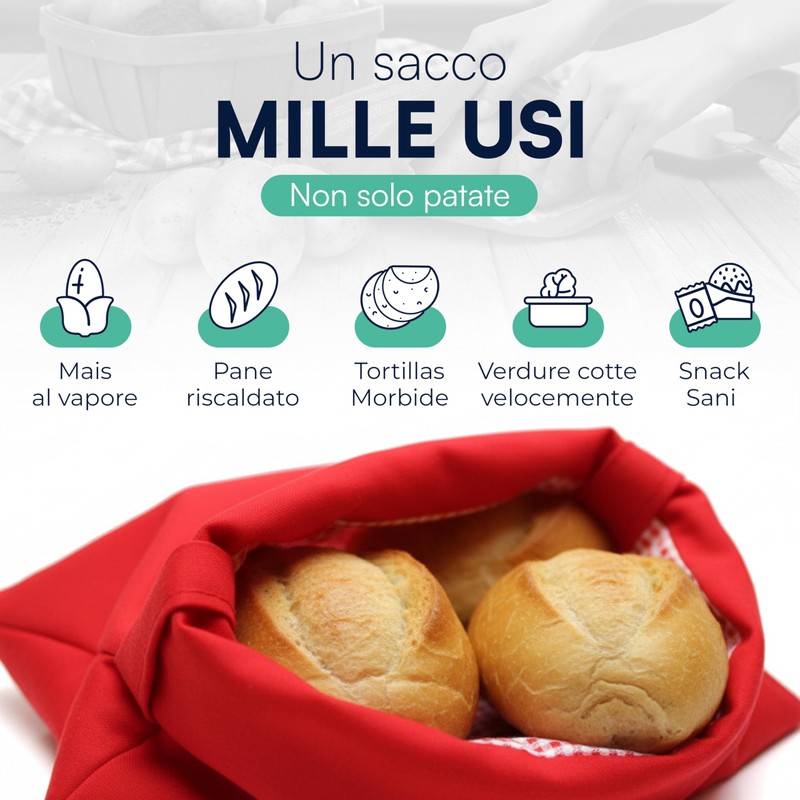 Tempo di Saldi Sacco Cuoci Patate in Microonde Riutilizzabile Ottimo