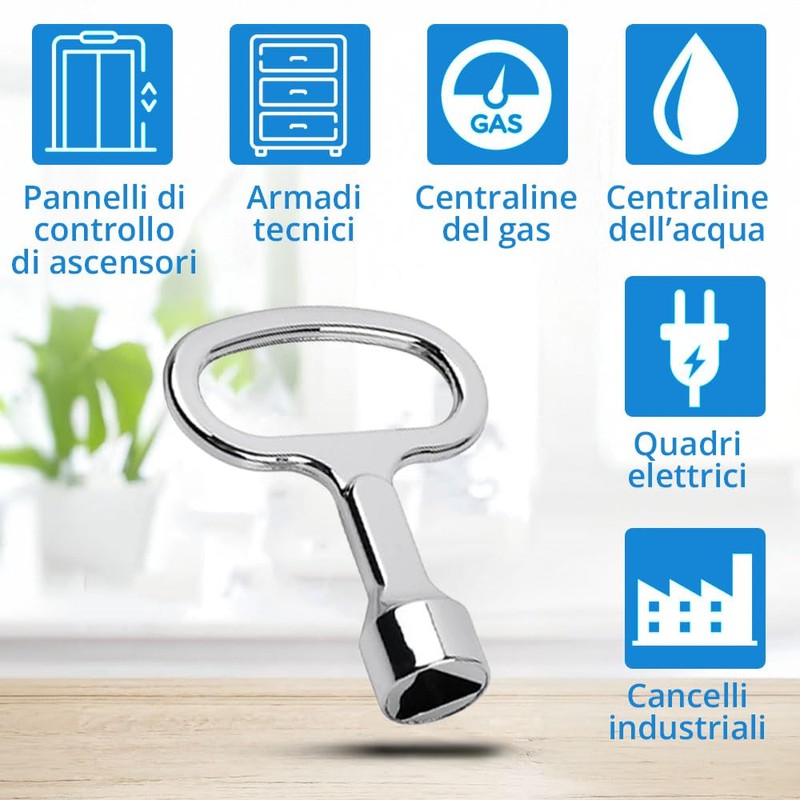 Jonami Chiave Triangolare Bidone Spazzatura Universale Contatore Armadio Gas Acqua