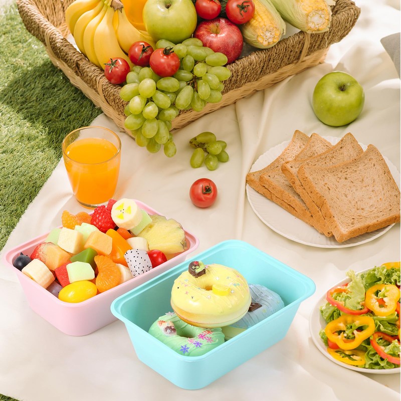 Bokon 25 oz Plastic Meal Prep Containers Bulk Disposable Colorful