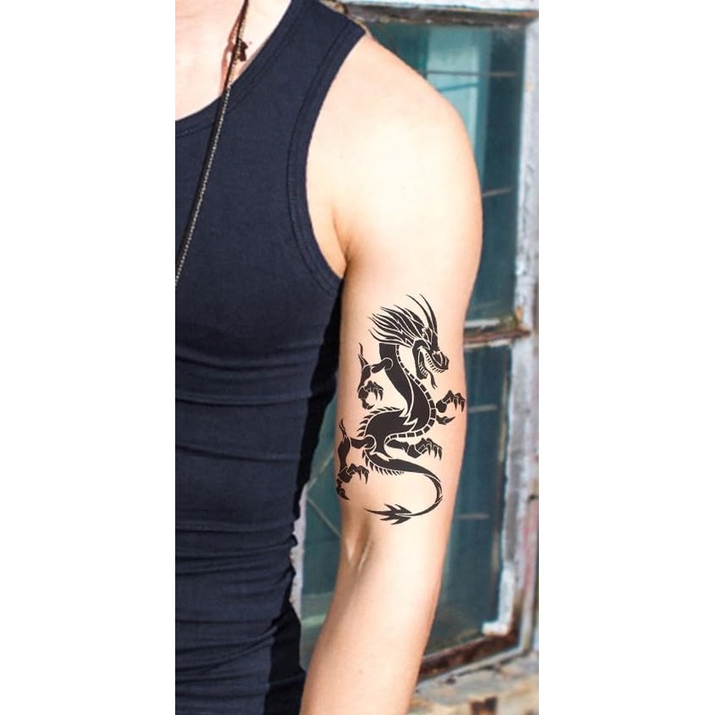 10 Sheets Temporary Tribal Dragon Tattoos Fake Tattoos TBS Tribal