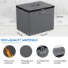 Fireproof Storage Stool 17x13x13 Inch Folding Leather Footstool with Lock