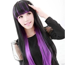 ALISY Human Hair Ring Loop Hair Tip Extensions Remy Hair Color Wig Extensions 50pcs (16inch, LILA#)