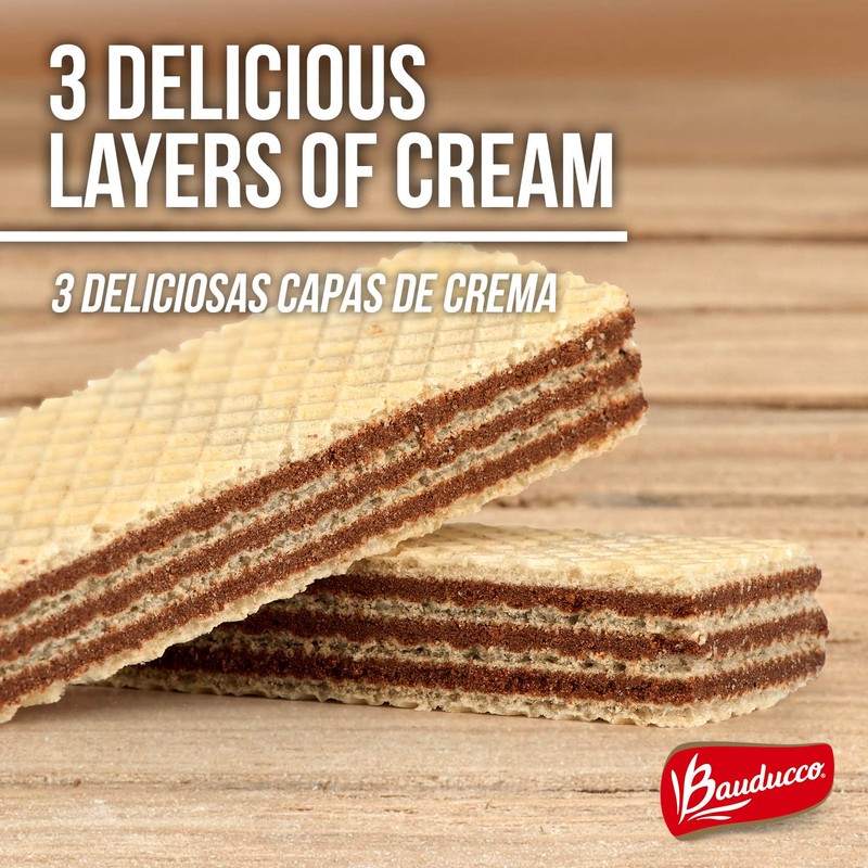 Bauducco Chocolate Wafers - Crispy Wafer Cookies With 3 Delicious,