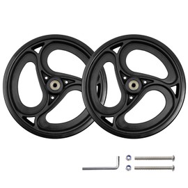 Wealrit 2 Pcs Wheelchair Wheels - Solid 10 Inch Walker Wheels - Black, 9.3 Inch