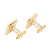 1 Pair French Cufflinks Double Layer Electroplating Polished Brass Gold