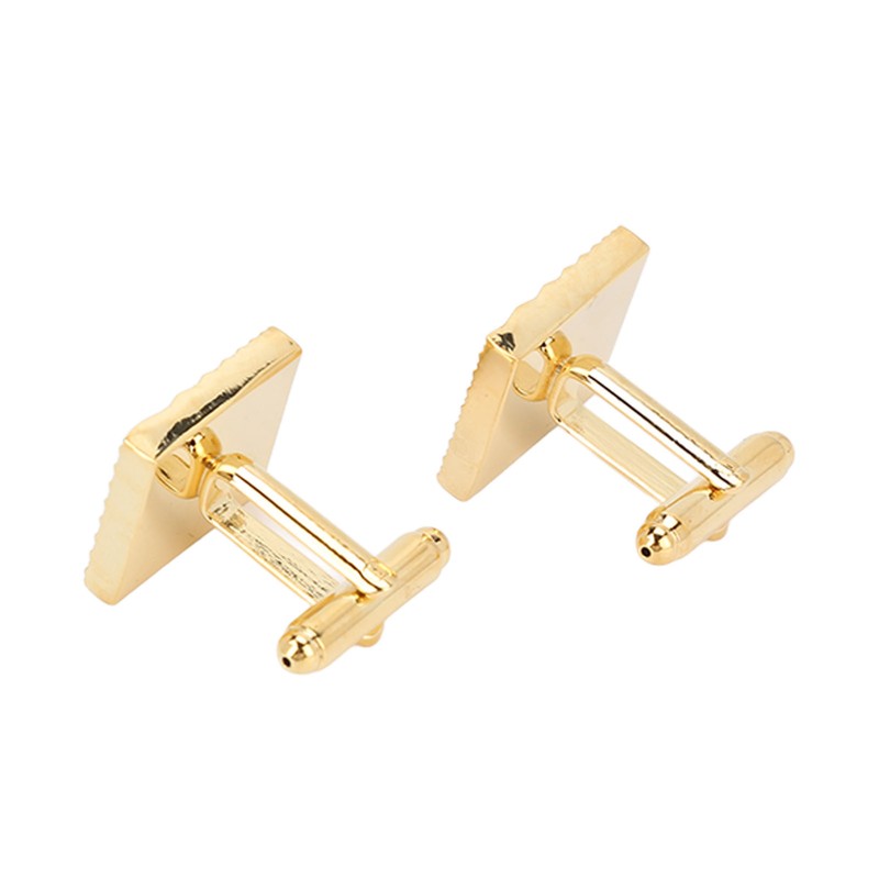 1 Pair French Cufflinks Double Layer Electroplating Polished Brass Gold