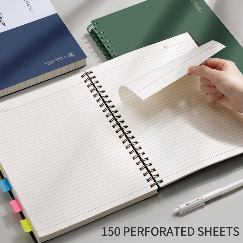 EMSHOI A4 Spiral Notebook College Ruled Lined Journal, 11.2" X