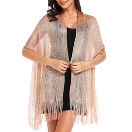 vimate Evening Dress Shawls and Wraps, Summer Thin Pashmina Scarf Shawl Wrap for Evening Party Dresses(Salmon)